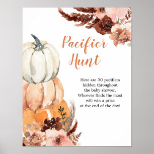 Póster Rótulo de Juegos de Caza de la Calabaza Rustica de
