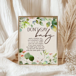 Póster Rótulo de juegos de Woodland Animals Baby Shower