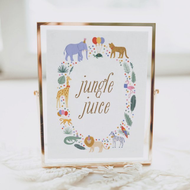Póster Rótulo de jugo de la jungla de cumpleaños de anima (Subido por el creador)
