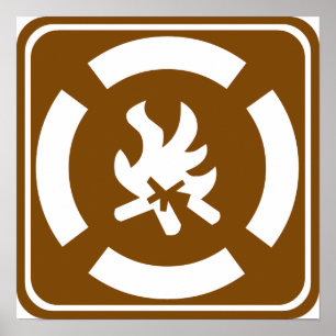 Póster Rótulo de la autopista Campfire