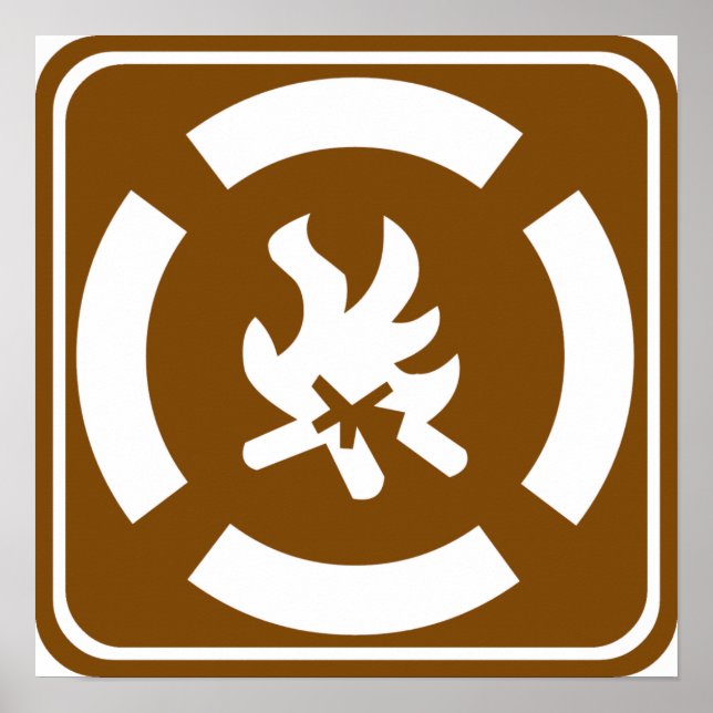 Póster Rótulo de la autopista Campfire (Frente)