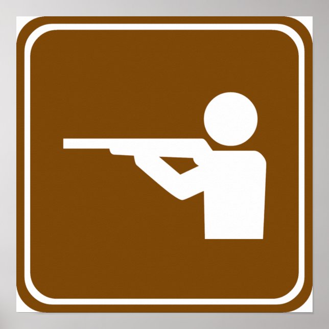 Póster Rótulo de la autopista de alcance de tiro (Frente)