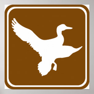 Póster Rótulo de la autopista de la caza del pato (2)