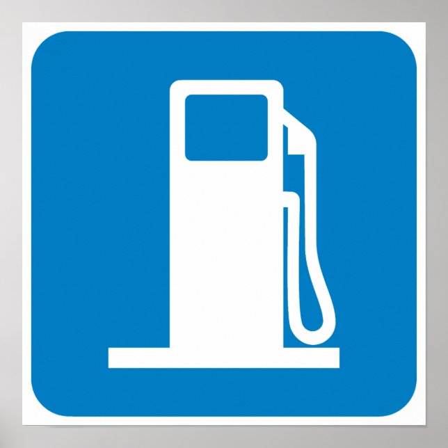 Póster Rótulo de la autopista de la gasolinera (Frente)