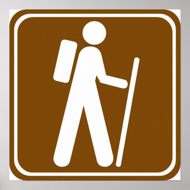 Póster Rótulo de la autopista de senderismo (Frente)