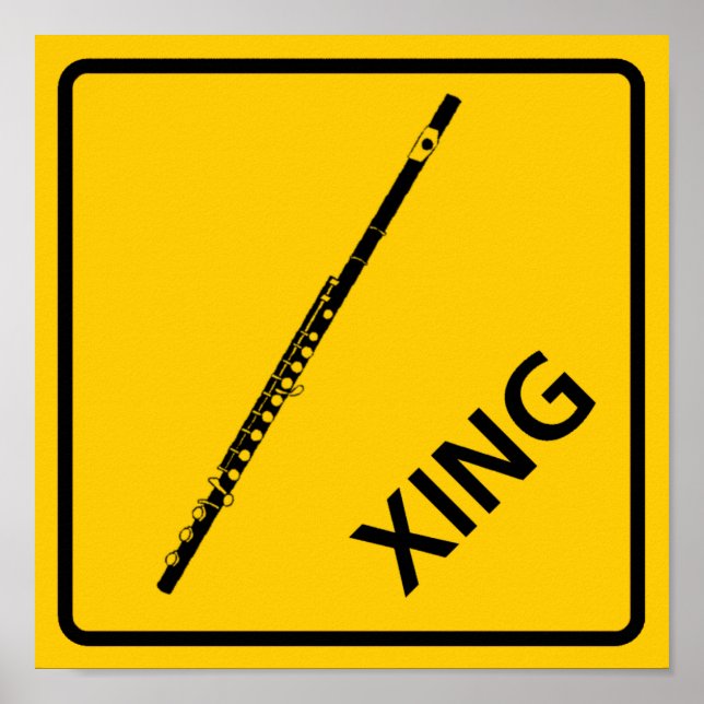Póster Rótulo de la Autopista Flute Crossing (Frente)