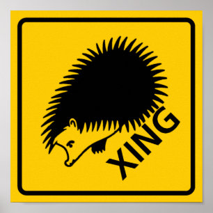 Póster Rótulo de la autopista Hedgehog Crossing