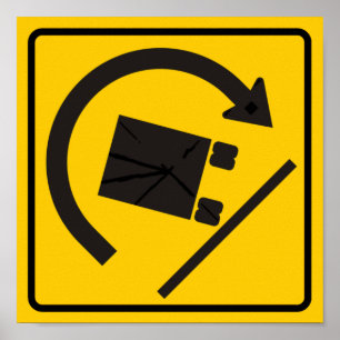 Póster Rótulo de la autopista Rollover Hazard