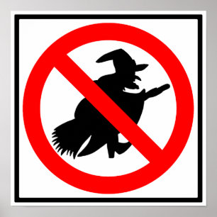 Póster Rótulo de la autopista Sin brujas