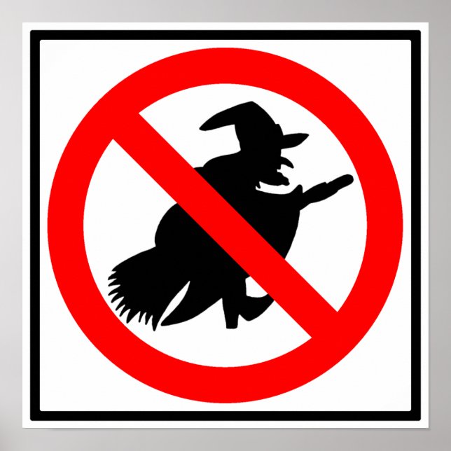 Póster Rótulo de la autopista Sin brujas (Frente)