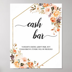 Póster Rótulo de la barra de caja floreciente de Terracot