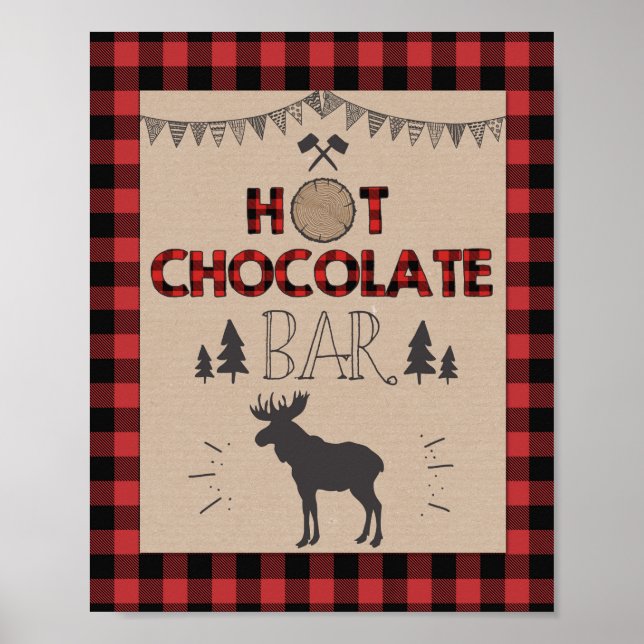 Póster Rótulo de la barra de chocolate caliente Lumberjac (Frente)