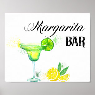 Póster Rótulo de la barra de Margarita