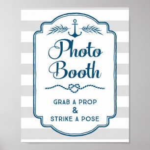 Póster Rótulo de la cabina fotográfica Boda de banda náut