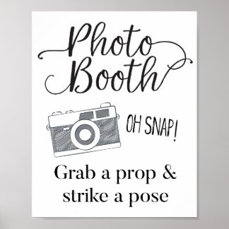 Póster Rótulo de la cabina fotográfica, Rótulo Boda, deco