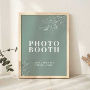 Póster Rótulo de la caja de fotos verde sage Boda