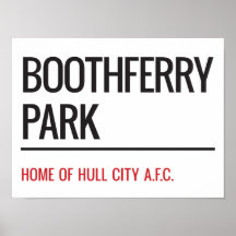 Rótulo de la calle Boothferry Park Stadium