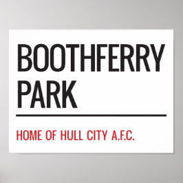 Póster Rótulo de la calle Boothferry Park Stadium