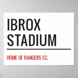 Póster Rótulo de la calle del Estadio Ibrox