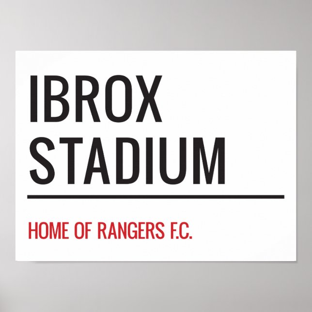 Póster Rótulo de la calle del Estadio Ibrox (Frente)