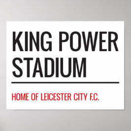 Póster Rótulo de la calle del estadio King Power