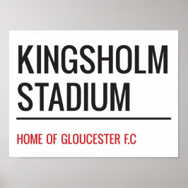 Póster Rótulo de la calle del Estadio Kingsholm