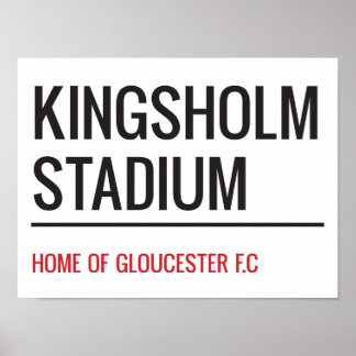 Póster Rótulo de la calle del Estadio Kingsholm