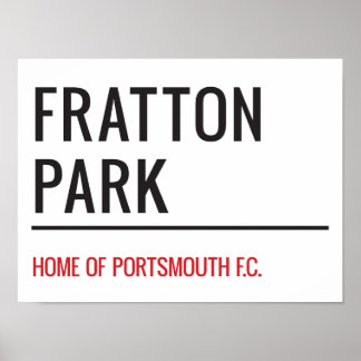Póster Rótulo de la calle Estadio Fratton Park