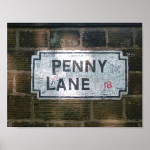 Póster Rótulo de la calle Penny Lane