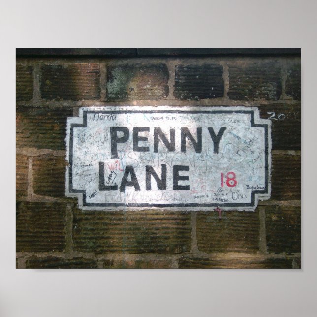 Póster Rótulo de la calle Penny Lane (Frente)