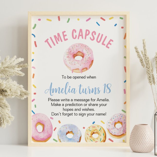 Póster Rótulo de la cápsula de cumpleaños de Donut Chica (Subido por el creador)