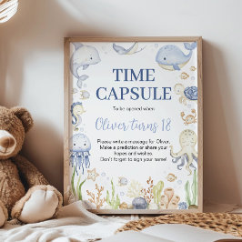 Póster Rótulo de la cápsula de la hora de nacimiento de O