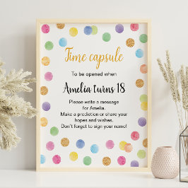 Póster Rótulo de la cápsula de la hora de nacimiento del