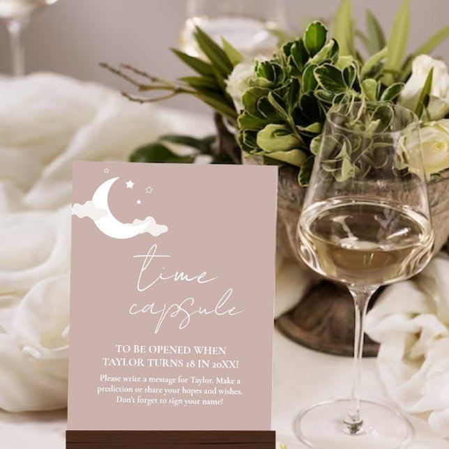 Póster Rótulo de la cápsula de tiempo Baby Shower rosa mi (Subido por el creador)