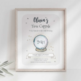 Póster Rótulo de la cápsula de tiempo del Fiesta del asis