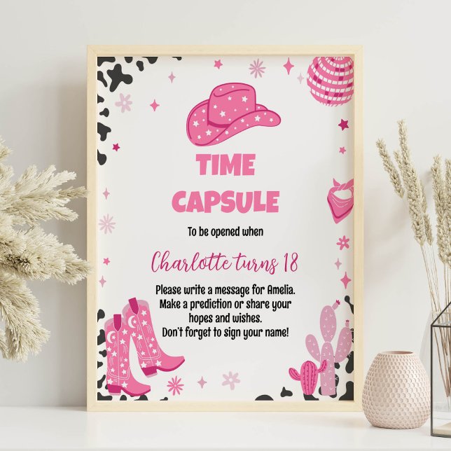 Póster Rótulo de la cápsula del cumpleaños de Cowgirl Dis (Subido por el creador)