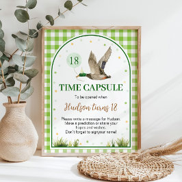 Póster Rótulo de la cápsula del cumpleaños de un pato afo