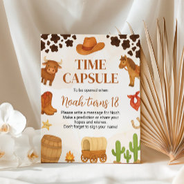 Póster Rótulo de la cápsula del tiempo de nacimiento del