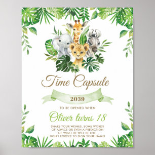 Póster Rótulo de la cápsula del tiempo de vegetación de l