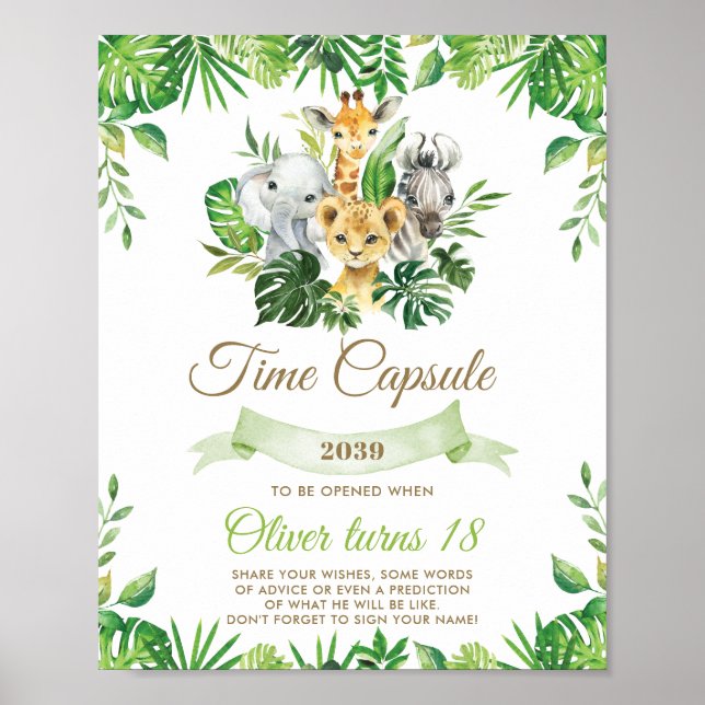 Póster Rótulo de la cápsula del tiempo de vegetación de l (Frente)