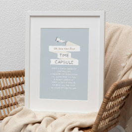 Póster Rótulo de la cápsula del tiempo del avión vintage