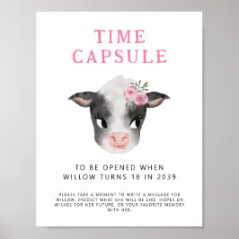 Póster Rótulo de la cápsula del tiempo | Fiesta de cumple