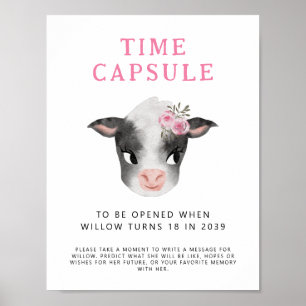 Póster Rótulo de la cápsula del tiempo   Fiesta de cumple