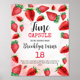 Póster Rótulo de la cápsula del tiempo, fiesta de cumplea