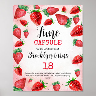 Póster Rótulo de la cápsula del tiempo, fiesta de cumplea