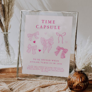 Póster Rótulo de la cápsula del tiempo Fiesta de cumpleañ
