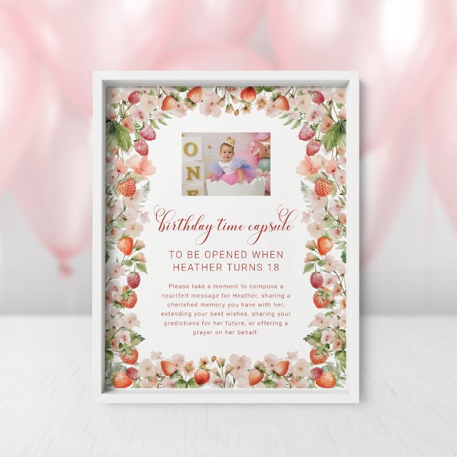 Póster Rótulo de la cápsula por primera vez de Berry (Berry First Time Capsule Sign
)