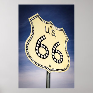 Póster Rótulo de la carretera Route 66