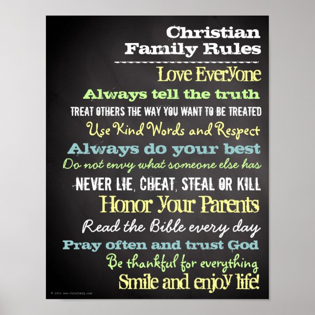 Póster Rótulo de la Casa de Regímenes de Familia Cristian (Frente)