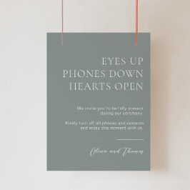 Póster Rótulo de la ceremonia de Boda Sage Green sin cone